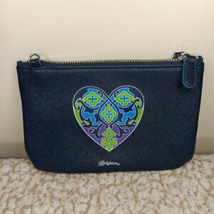 Brighton Summer Heart Mini Bag Zipper Pouch - No Strap Wallet Leather